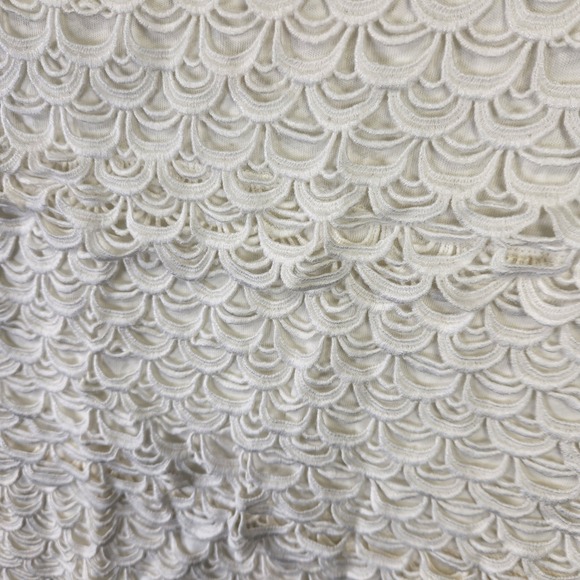 J Crew Ivory Scalloped Lace Tiered Tank Top Women's Size L - Picture 2 of 7
